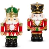Raz 12.5" Black Hat Or Green Hat Lighted Nutcracker Christmas Decoration