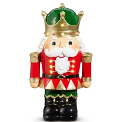 Raz 12.5" Black Hat Or Green Hat Lighted Nutcracker Christmas Decoration
