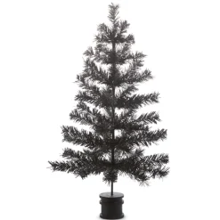 Raz 36" Black Tinsel Bottle Brush Halloween Tree 4419075