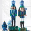 Raz 19" Black Watch Tartan And Delft Christmas Nutcracker Figure 4401628