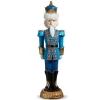 Raz 17.5" Blue And Gold Plaid Royal Christmas Nutcracker Figure 4457721
