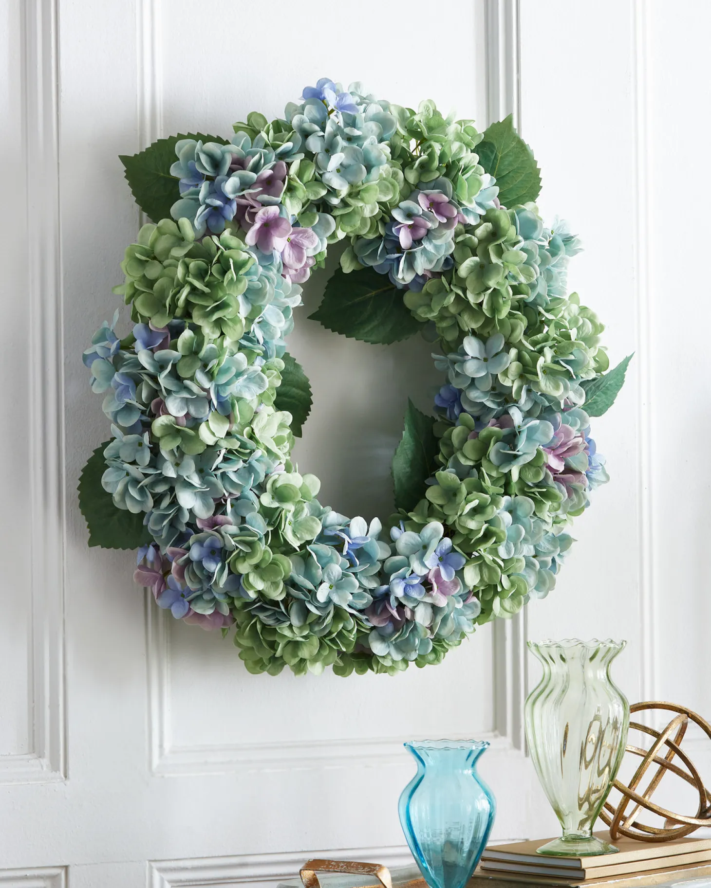 Raz 24" Blue And Green Hydrangea Spring Wreath W4441809