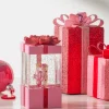 Raz 7.75" Blushing Pink Christmas Present Water Globe With Nutcracker 4400758