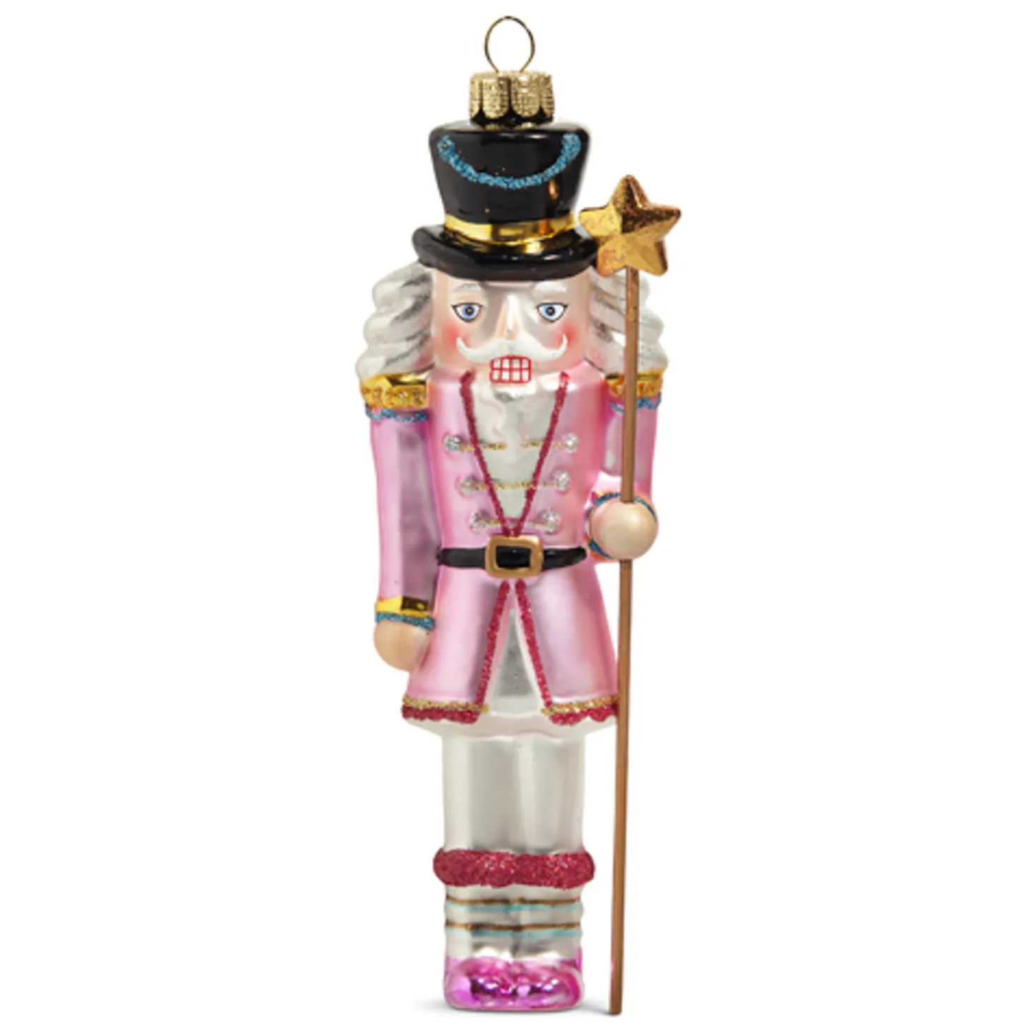 Raz 6" Blushing Pink Nutcracker Glass Christmas Ornament 4452879