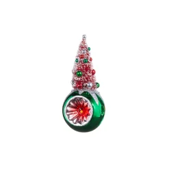 Raz 7.25" Bottle Brush Tree Reflector Glass Christmas Ornament 4352870