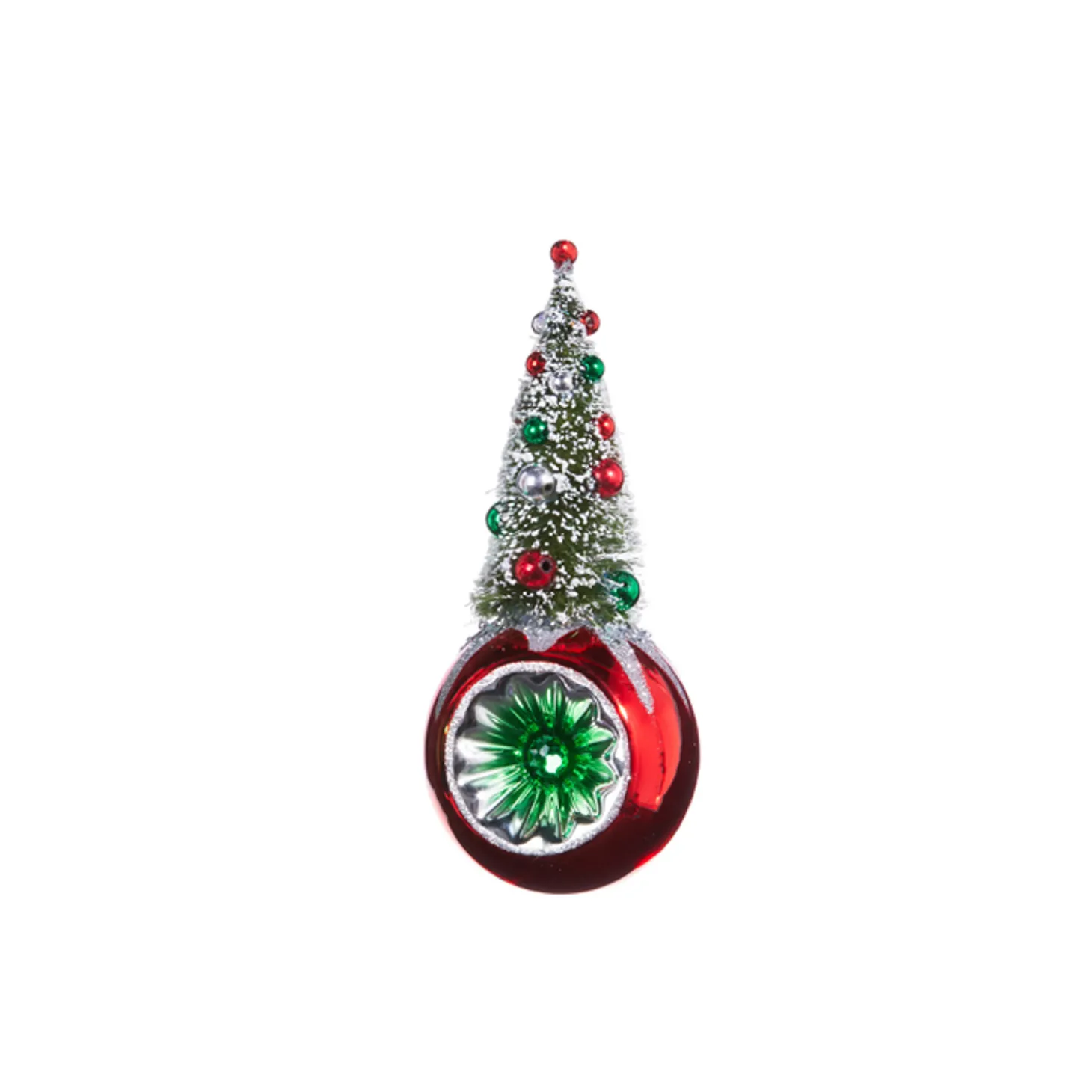 Raz 7.25" Bottle Brush Tree Reflector Glass Christmas Ornament 4352870