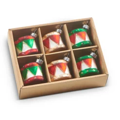Raz 2" Box Of 6 Drum Glass Christmas Ornament 4322835
