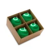 Raz 4" Box Of 4 Green Satin Ball Vintage Inspired Christmas Ornaments 4332733