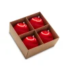 Raz 4" Box Of 4 Red Satin Ball Vintage Inspired Christmas Ornaments 4332732