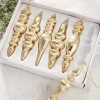 Raz 6.5" Box Of Gold Finial Glass Christmas Ornaments 4122829