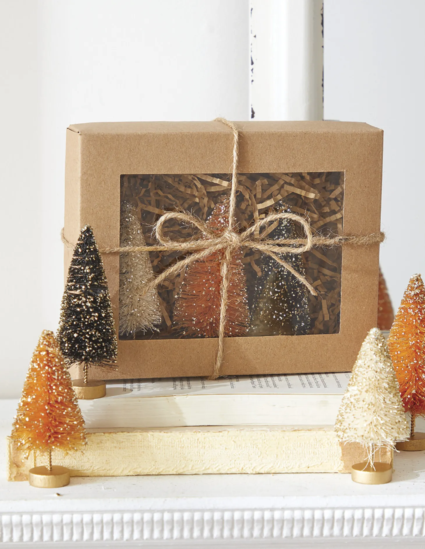 Raz 4.25" Box Of Halloween Bottle Brush Trees 4220041