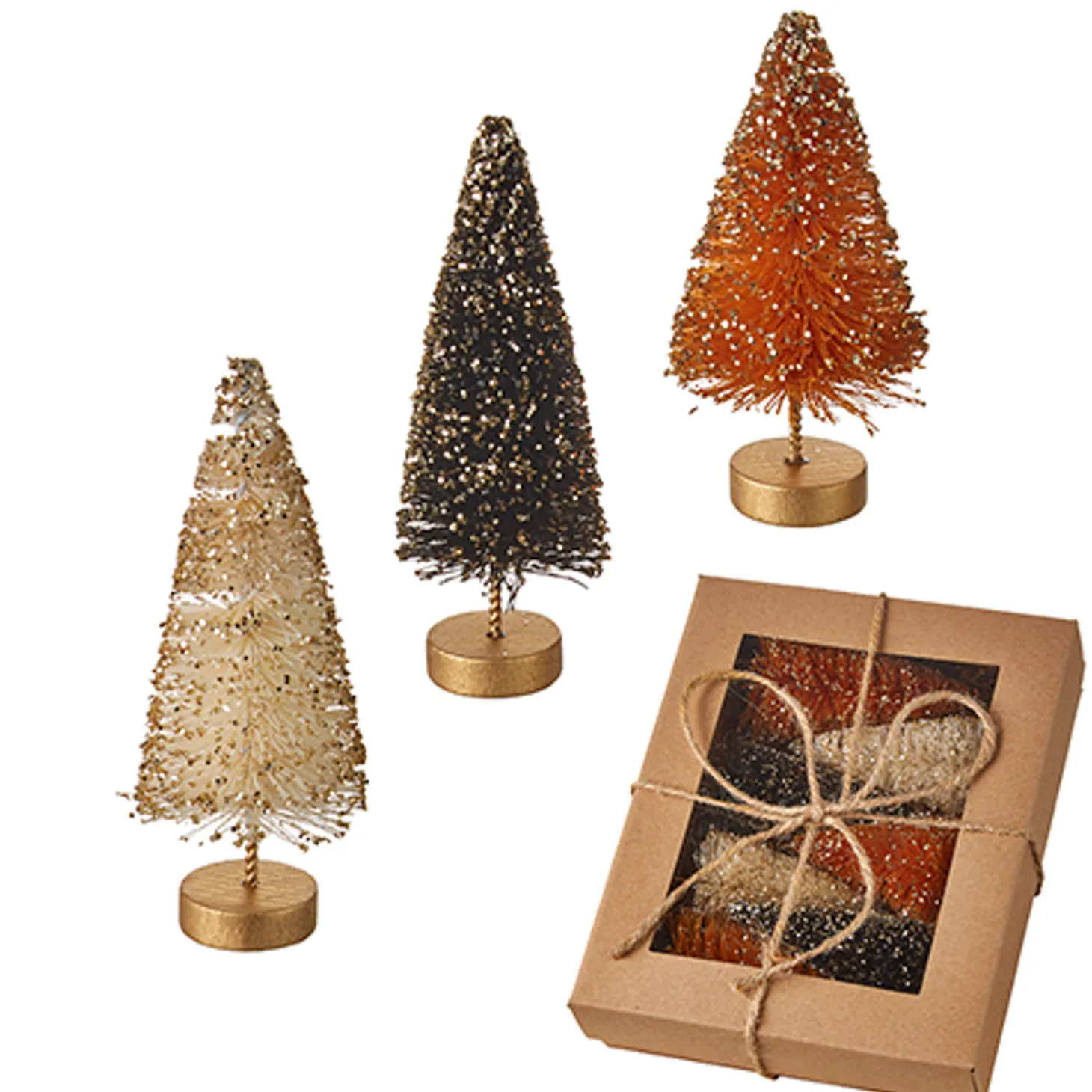 Raz 4.25" Box Of Halloween Bottle Brush Trees 4220041