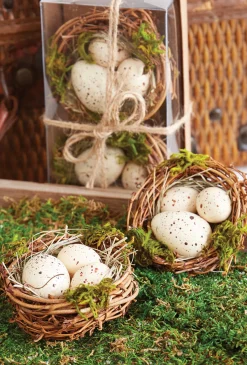 Raz 3" Box Of Nested Speckled Eggs Decoration 4216034