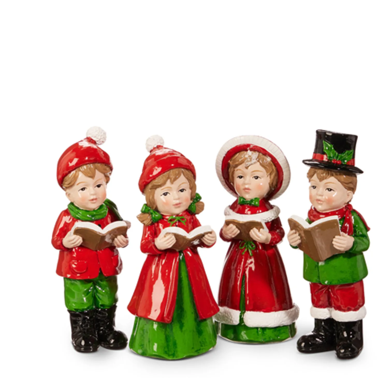 Raz 5.5" Box Of Vintage Children Christmas Caroler Figures Set Of 4 4411306