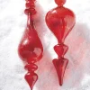 Raz 11.25" Bright Red Finial Glass Christmas Ornament 4122878