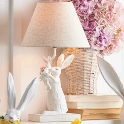 Raz 19" Bunny And Baby Lamp With Shade Easter Decoration 4211113