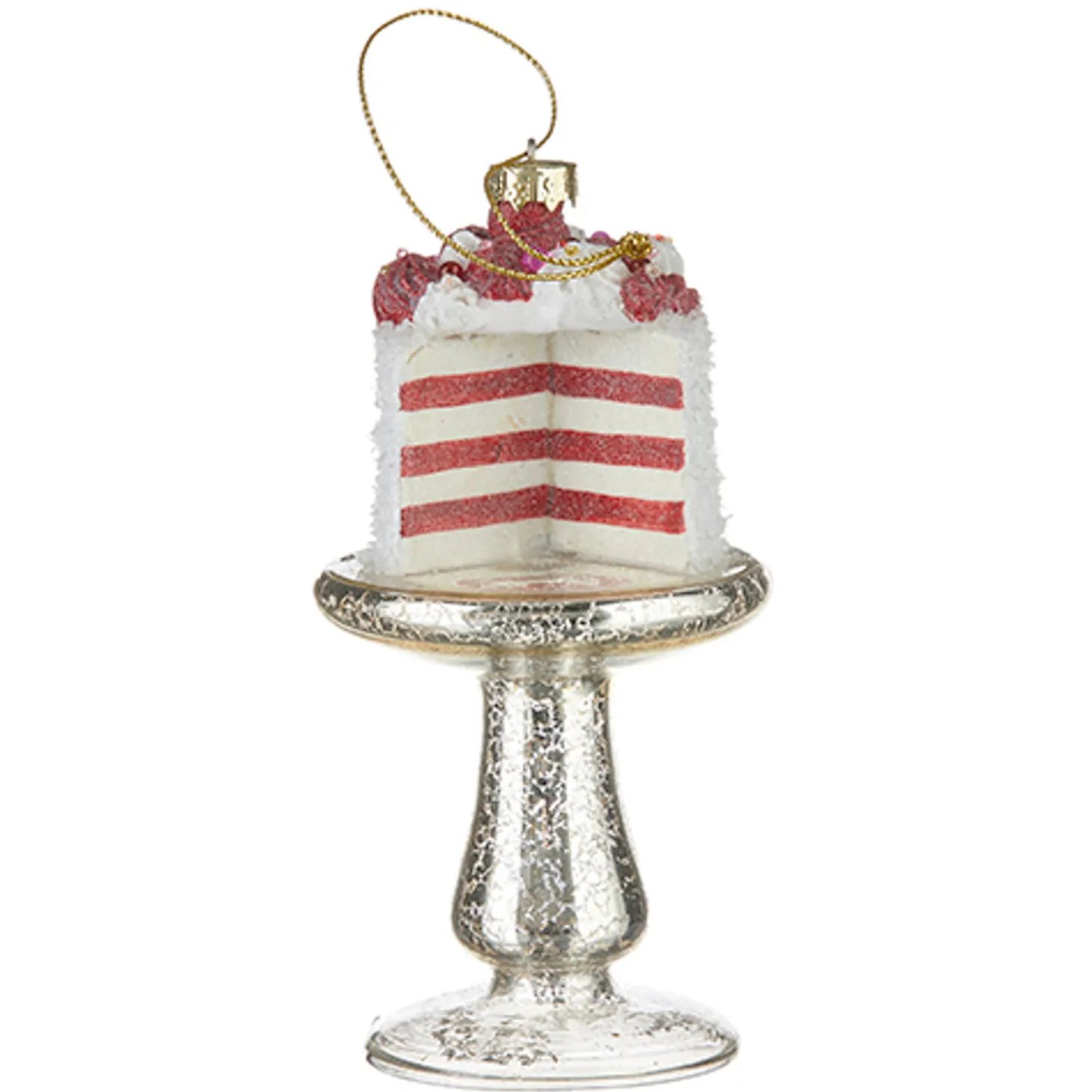 Raz 5.25" Cake On Plate Glass Christmas Ornament 4220908