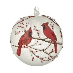 Raz 6" Cardinal Glass Ball Christmas Ornament 4124603