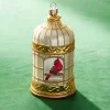 Raz 5.25" Cardinal In Birdcage Glass Christmas Ornament 4352858