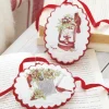 Raz 6" Cardinal Scalloped Edge Disc Glass Christmas Ornament 4224656
