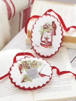 Raz 6" Cardinal Scalloped Edge Disc Glass Christmas Ornament 4224656