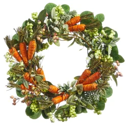 Raz 22" Carrot Mixed Greenery And Berries Easter Wreath W4402059
