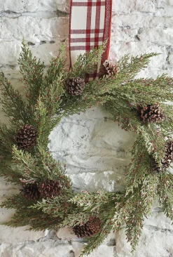 Raz 24" Cedar, Pinecone, And Berry Christmas Wreath W4202569