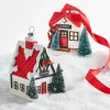 Raz 4" Chalet Cabin Glass Christmas Ornament 4320942