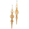 Raz 12" Champagne Finial Glass Christmas Ornament Set Of 2 4424579