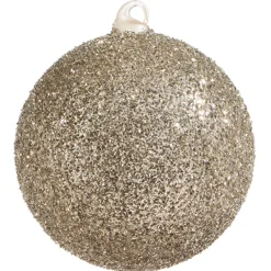 Raz 6" Champagne Glitter Ball Glass Christmas Ornament 4322917