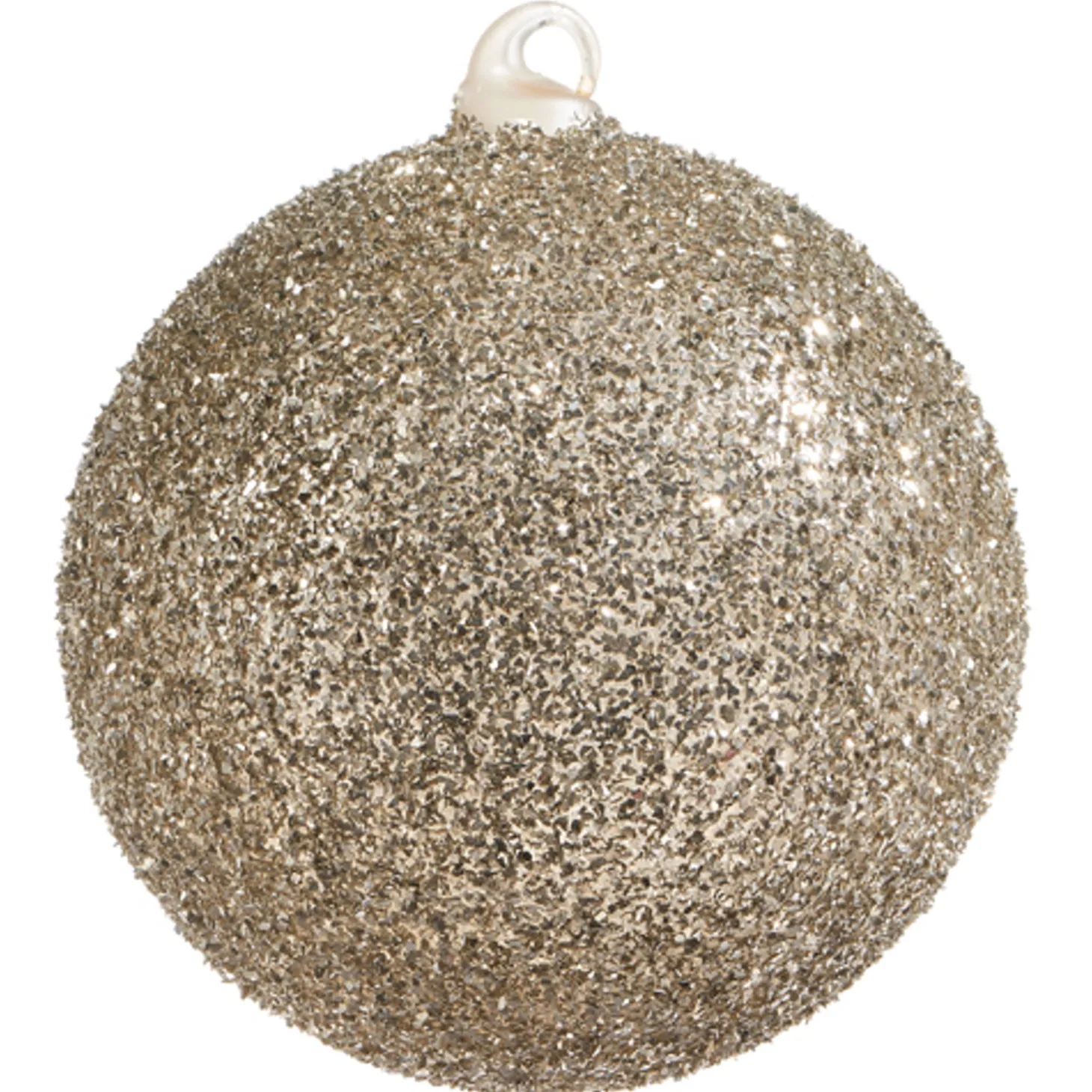 Raz 6" Champagne Glitter Ball Glass Christmas Ornament 4322917