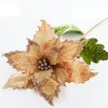 Raz 27" Champagne Gold Velvet Poinsettia Stem Christmas Tree Pick F4306732