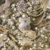 Raz 4" Champagne Jeweled Christmas Ornament With Bow 4427329