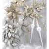 Raz 29" Champagne Or Silver Glittered Leaf Christmas Tree Spray