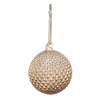 Raz 4" Champagne Quilted Glass Ball Christmas Ornament 4422946