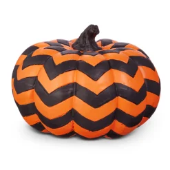 Raz 7.5" Checkered Or Chevron Orange Or Black And White Pumpkin Halloween Decoration