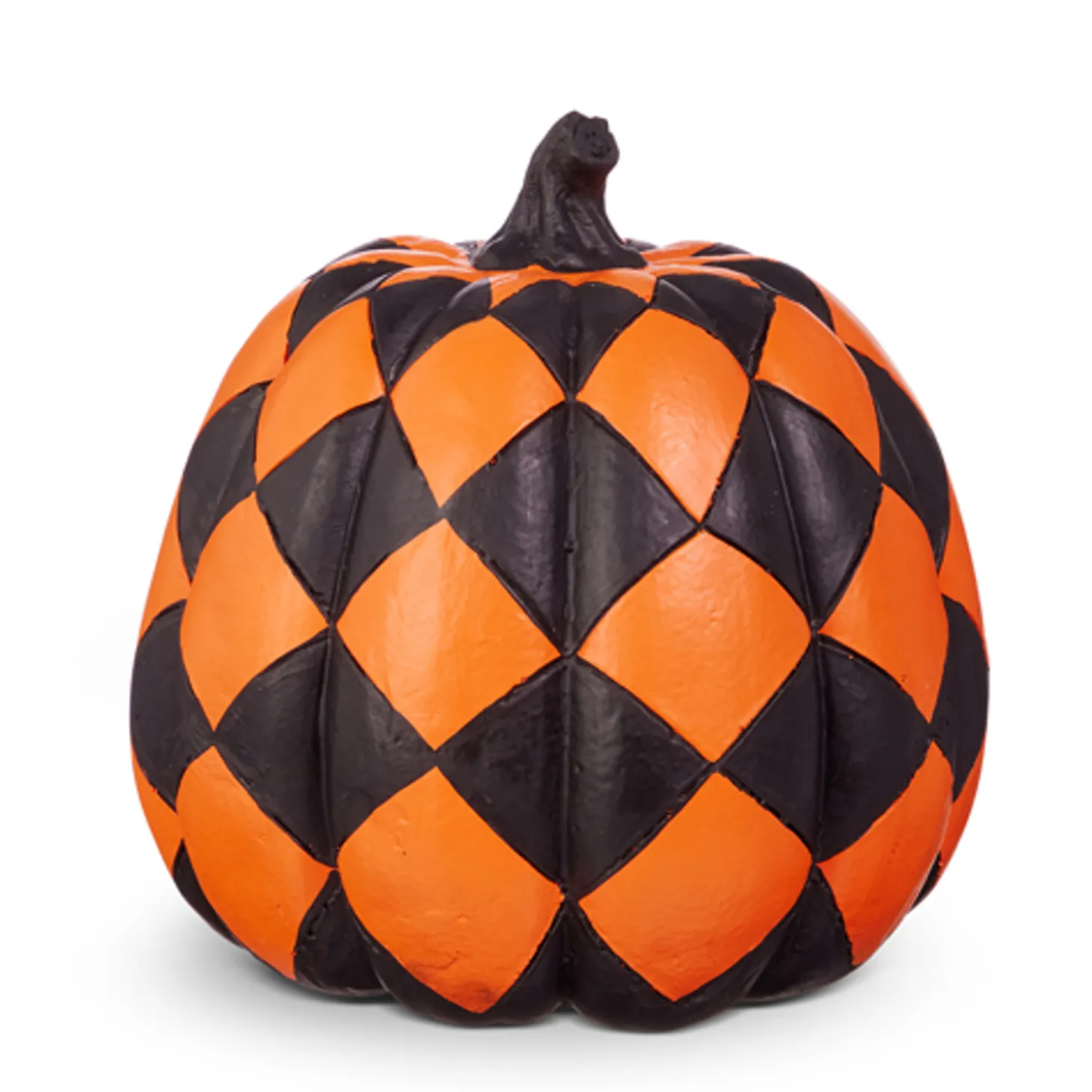Raz 7.5" Checkered Or Chevron Orange Or Black And White Pumpkin Halloween Decoration