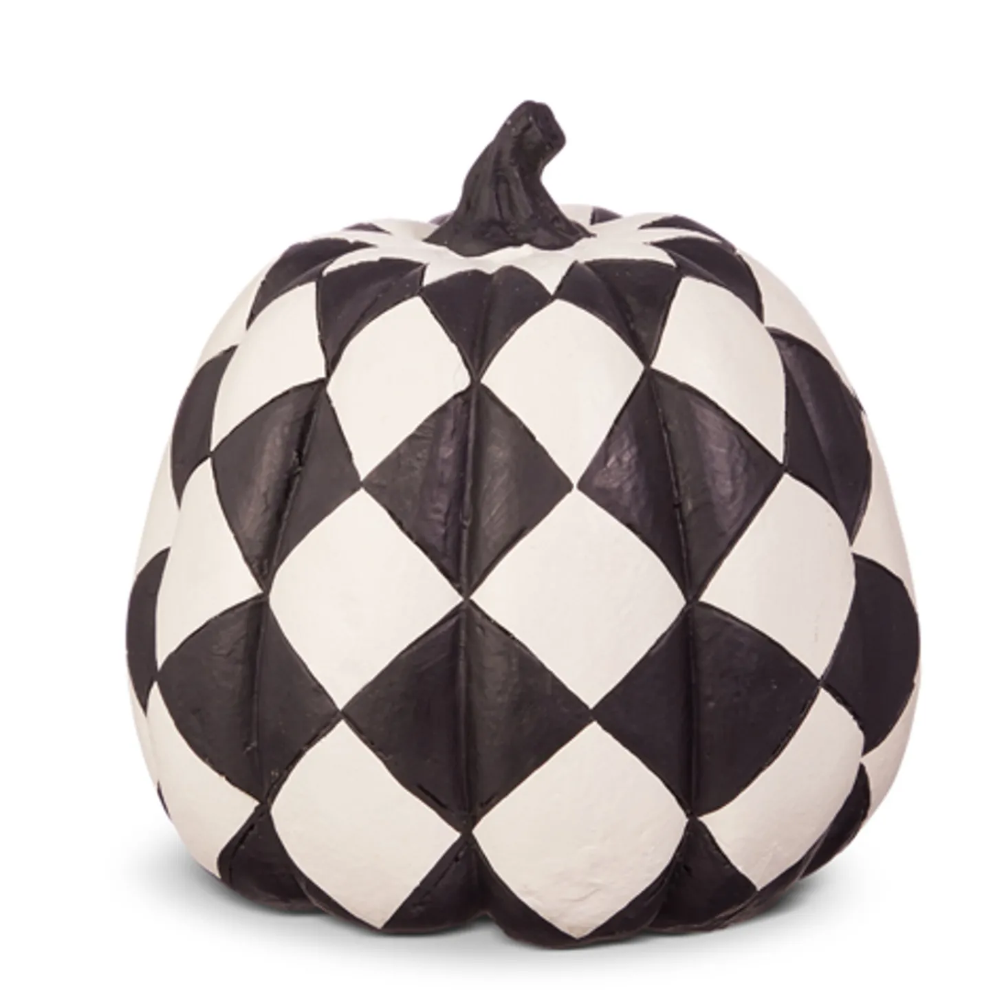 Raz 7.5" Checkered Or Chevron Orange Or Black And White Pumpkin Halloween Decoration