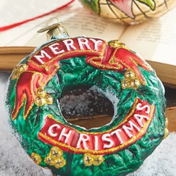 Raz 4" Christmas Wreath Glass Ornament 3953020