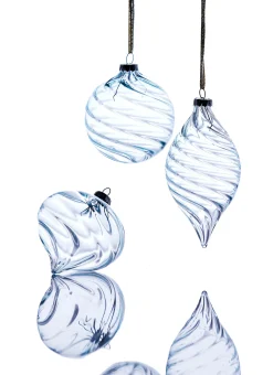 Raz 3" Clear Blue Blown Glass Christmas Ornament 4322921