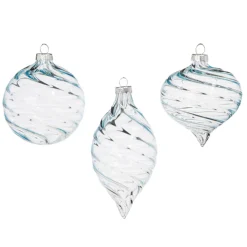 Raz 3" Clear Blue Blown Glass Christmas Ornament 4322921