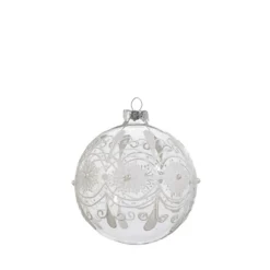 Raz 4" Clear Frosted Glass Christmas Ornament 4422833