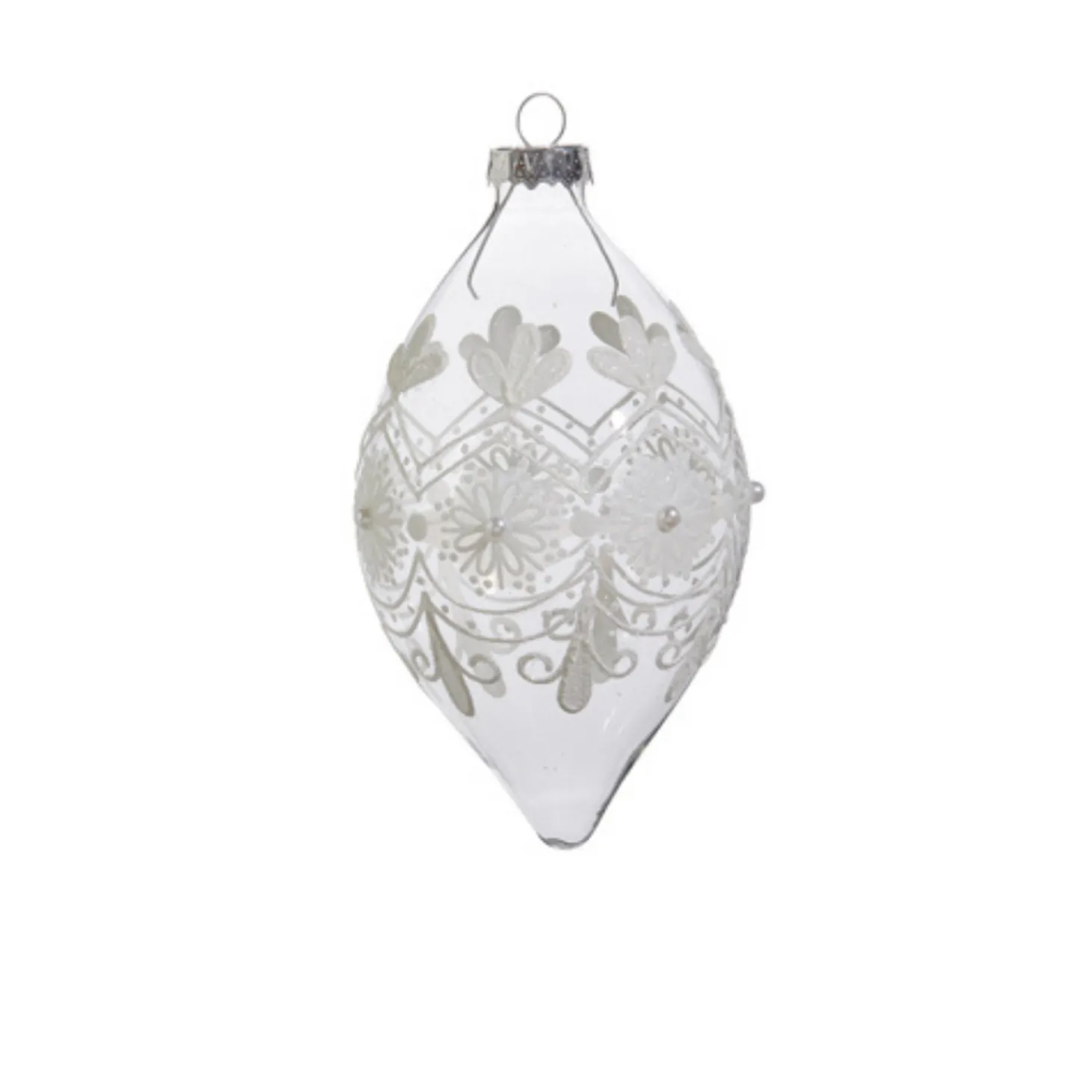 Raz 4" Clear Frosted Glass Christmas Ornament 4422833