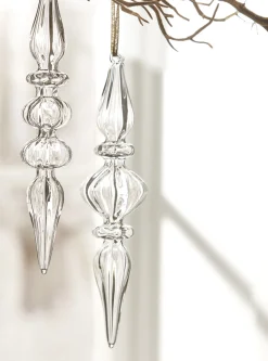 Raz 8" Clear Glass Finial Christmas Ornament 4022819