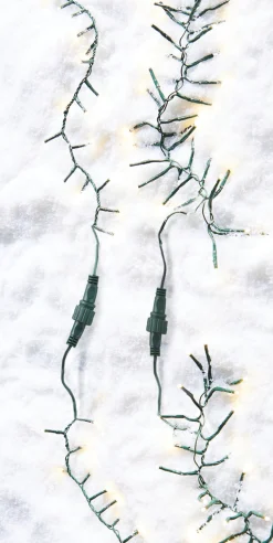 Raz 34' Connectable Cluster Garland Green Wire With White Lights Christmas Light Strand L4137016