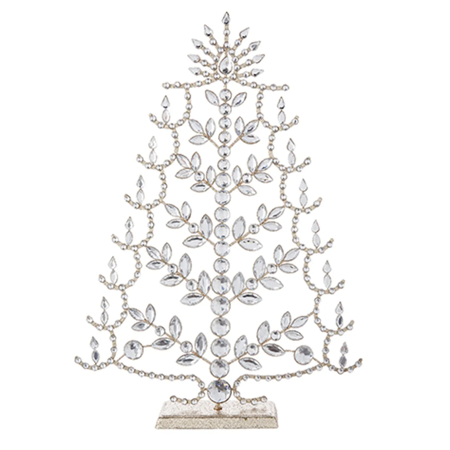 Raz 17" Crystal Jeweled Tree With Gold Glitter Christmas Decoration 4213512