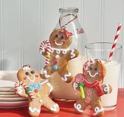 Raz 5" Decorated Gingerbread Boy Or Girl Christmas Ornament 4015547