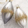 Raz 4.5" Double Point Gold Glittered Christmas Ornament 4120852