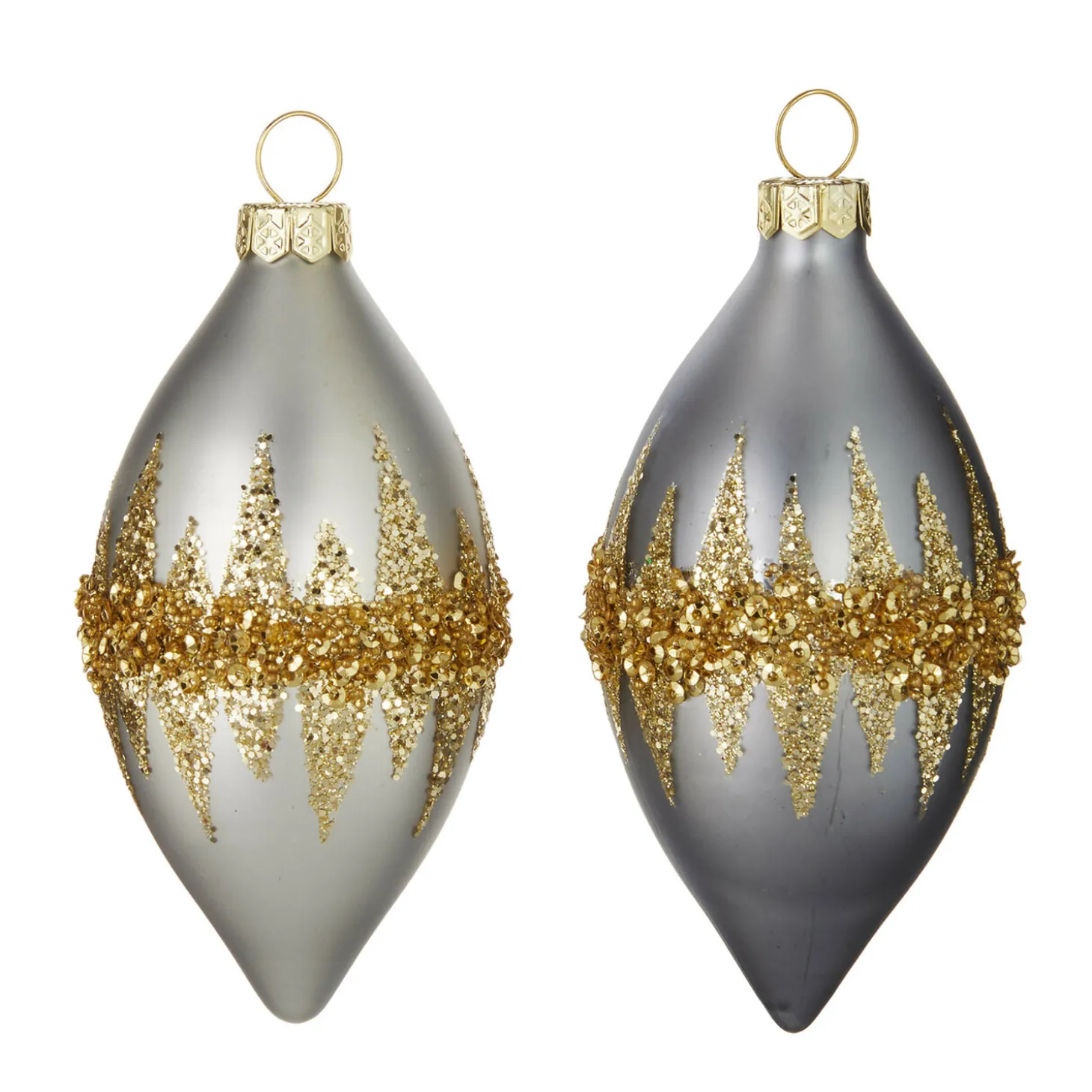 Raz 4.5" Double Point Gold Glittered Christmas Ornament 4120852