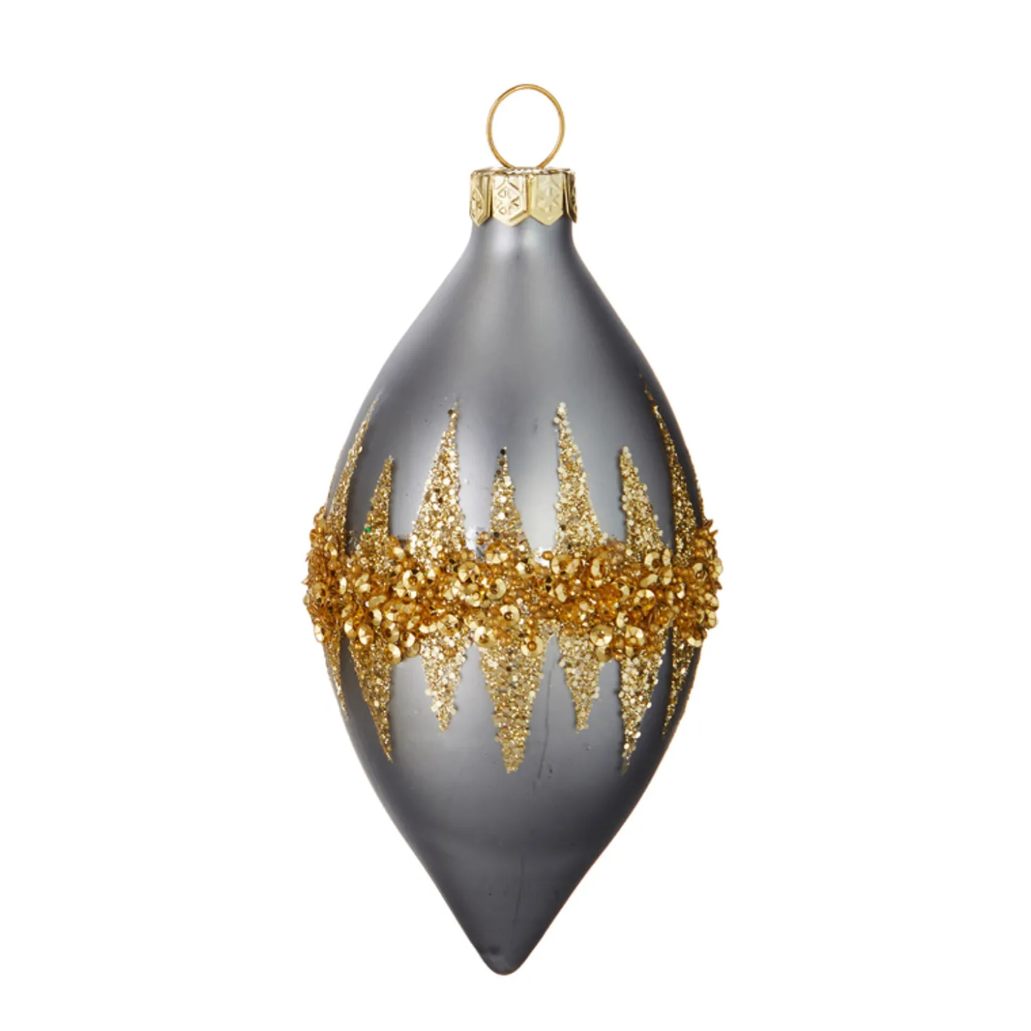 Raz 4.5" Double Point Gold Glittered Christmas Ornament 4120852
